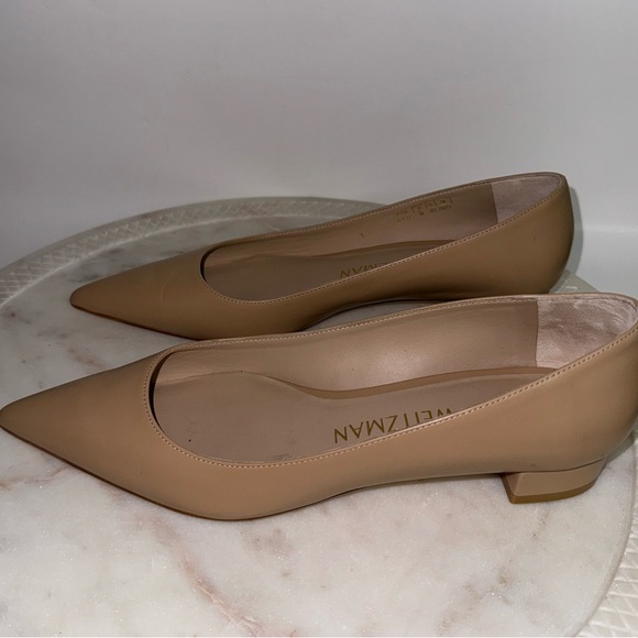 Stuart Weitzman Women's 1 Inch Block Heel Pump Beige Tan WMNS Size 9 - Picture 9 of 9